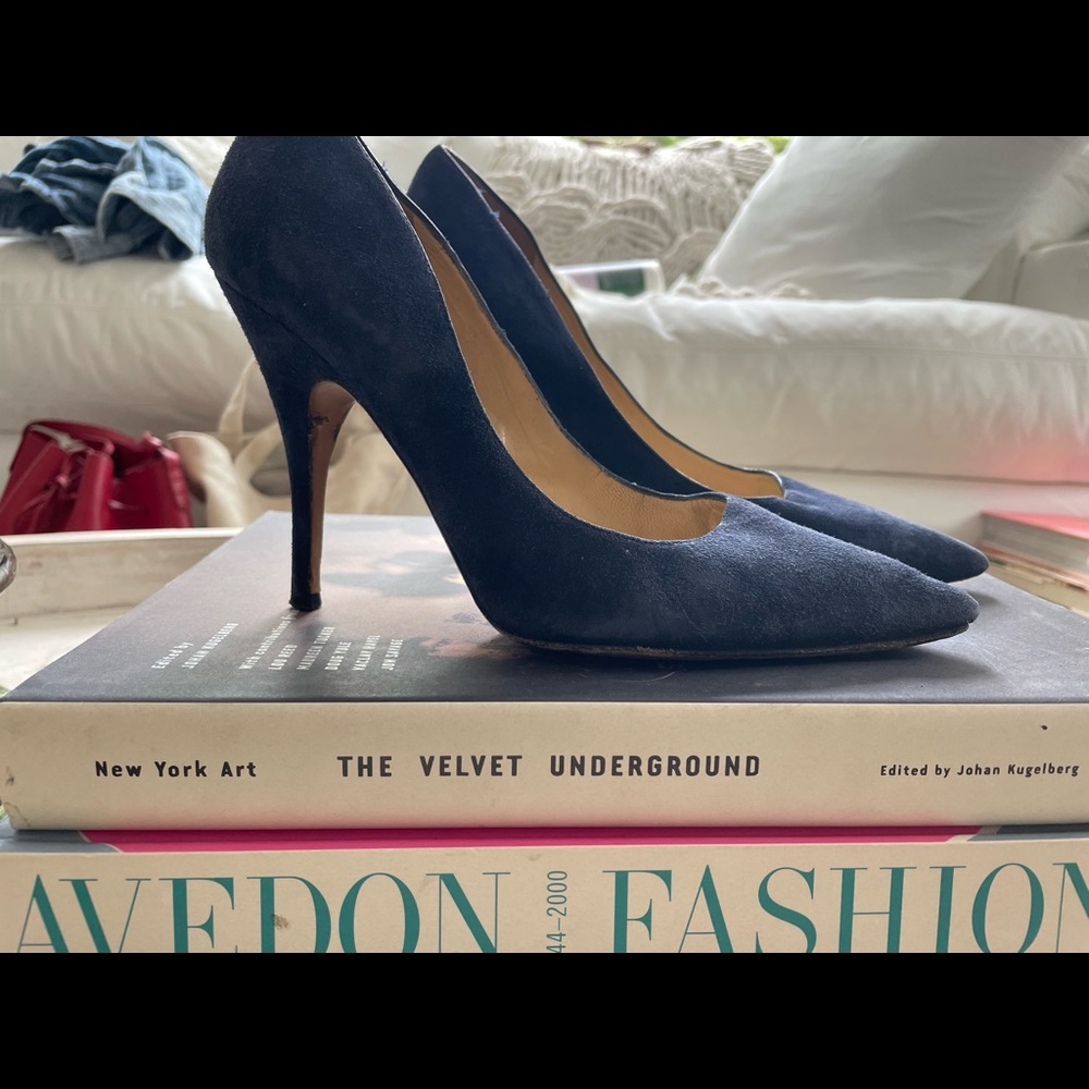 kate spade suede Navy heel